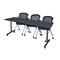Regency Regency Kobe 84 x 24 in. Mobile T-Base Training Table- Grey, 2 Cadence Nesting Chairs MKTRCC8424GY23BK - alternate 1